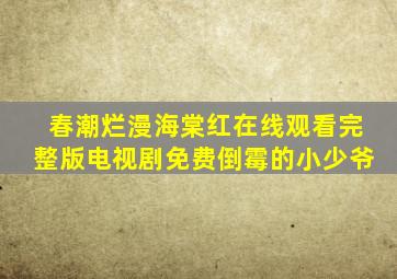 春潮烂漫海棠红在线观看完整版电视剧免费倒霉的小少爷