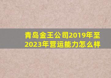 青岛金王公司2019年至2023年营运能力怎么样